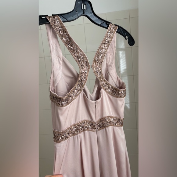 Aidan Mattox Blush Beaded Evening Gown 0 - Picture 4 of 5
